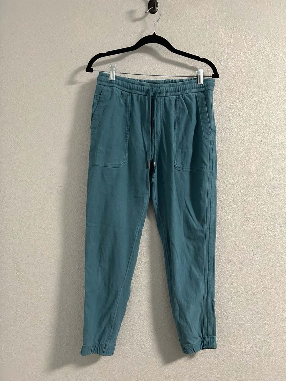 Athleta Jogger Pants Size S Teal Drawstring Cargo Pocket Sweatpants